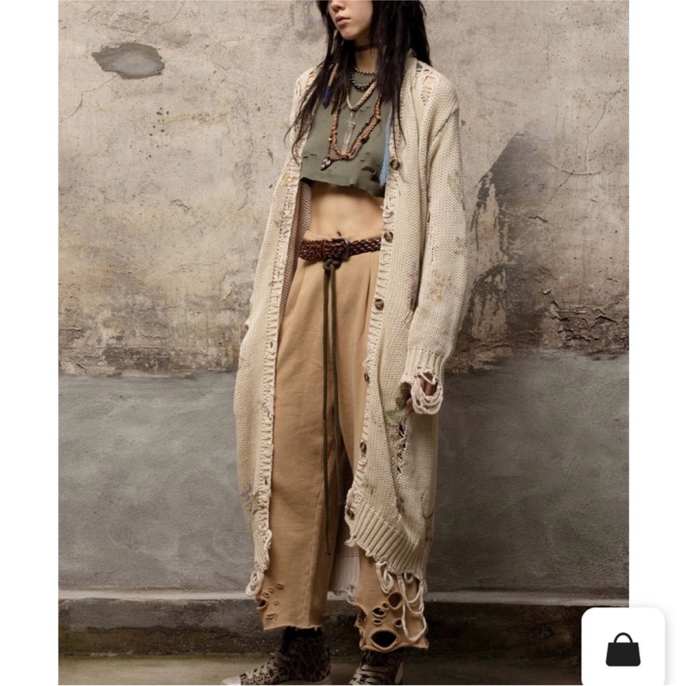 R13 Distressed Cardigan—M